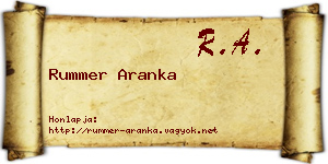 Rummer Aranka névjegykártya